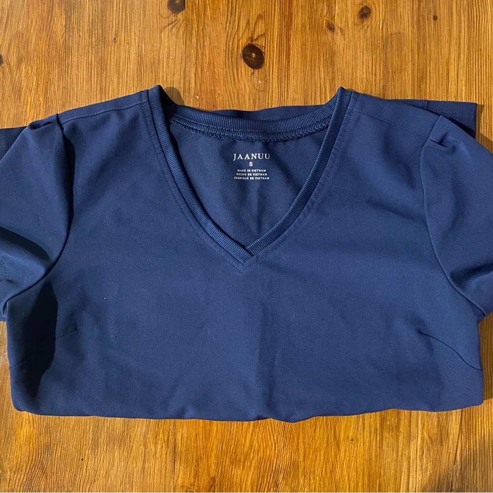 Jaanuu Women's Navy V-Neck Top